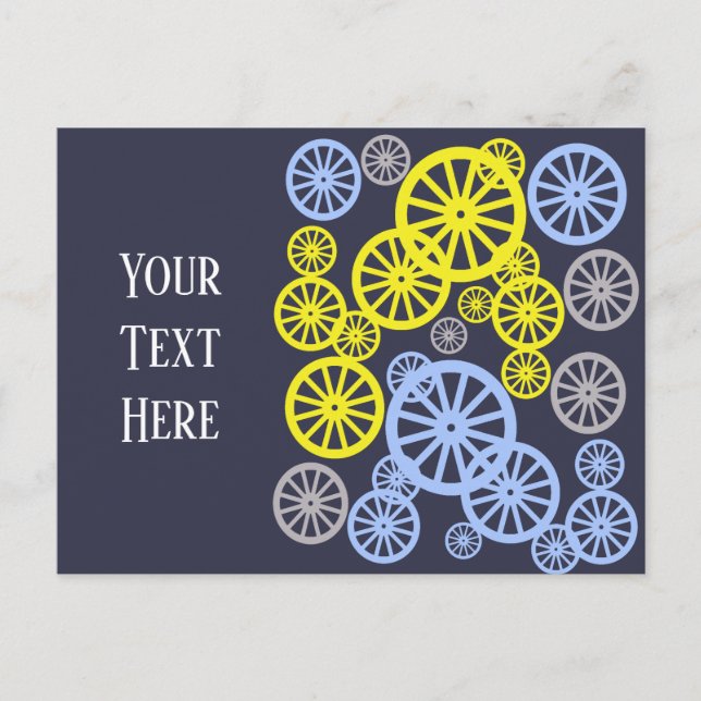Funky Happy Wheel Circle Pattern Product Postcard (Front)