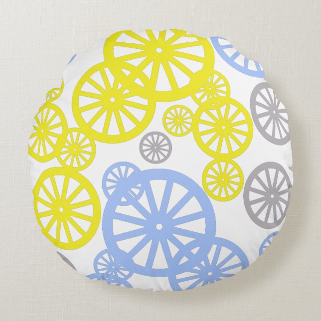Funky Happy Wheel Circle Pattern Product Round Pillow (Front)