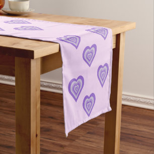 Funky Heart 2000s Y2K 90s Retro Purple Short Table Runner