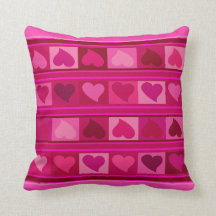 Funky Hearts and Squares | hot pink fuchsia mauve