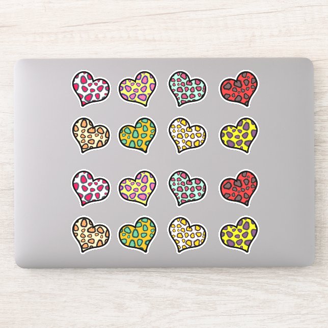 Funky Hearts Sticker (Computer)
