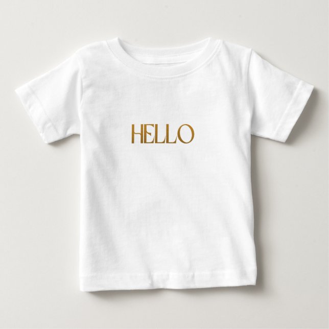 funky hello yellow gold Foil modern minimalistic Baby T-Shirt (Front)