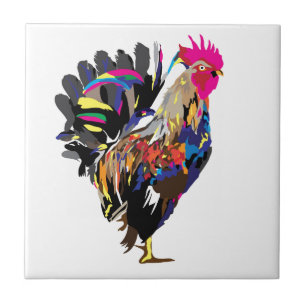 Funky Hen Ceramic Tile