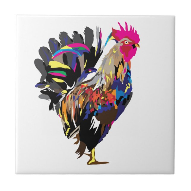 Funky Hen Ceramic Tile (Front)