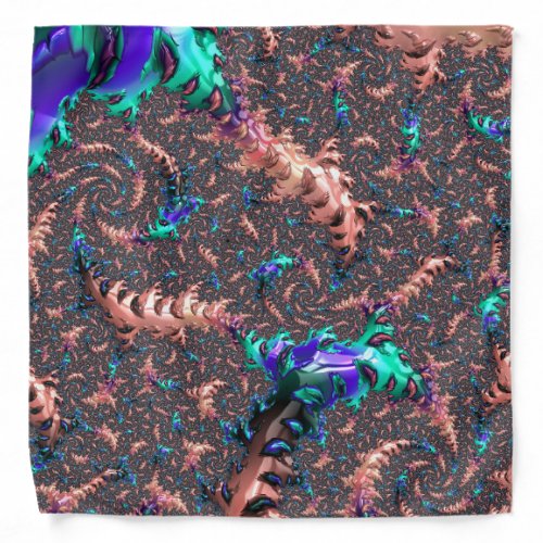 Funky Hippie Colorful Trippy Vibrant Boho Fractal Bandana