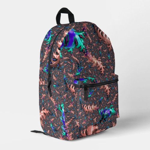 Funky Hippie Colorful Trippy Vibrant Boho Fractal Printed Backpack