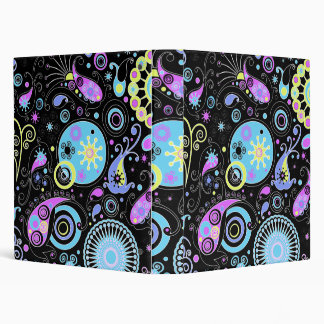 funky hippie design 3 ring binder