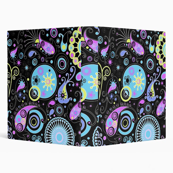 funky hippie design 3 ring binders