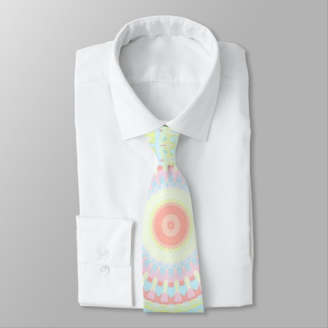 Funky Hippie Mandala  Neck Tie (Tied)