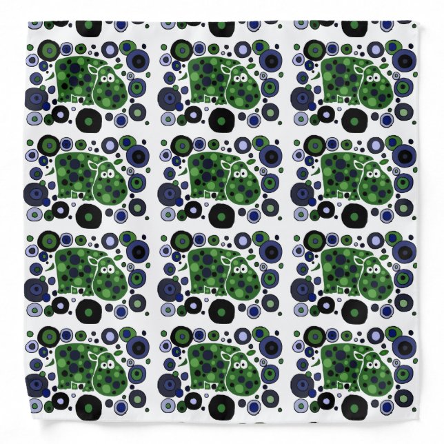 Funky Hippo Art Bandana (Front)