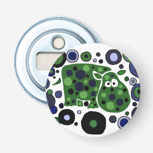Funky Hippo Button Bottle Opener