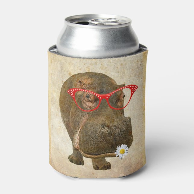 Funky Hippopotamus Can Cooler! Can Cooler (Can Front)