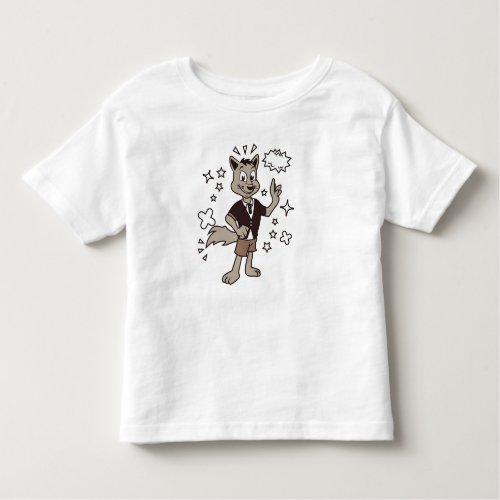 Funky Hipster Fox Cartoon Sticker T Shirt Design