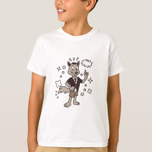 Funky Hipster Fox Cartoon Sticker T Shirt Design