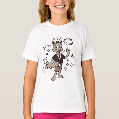 Funky Hipster Fox Cartoon Sticker T Shirt Design