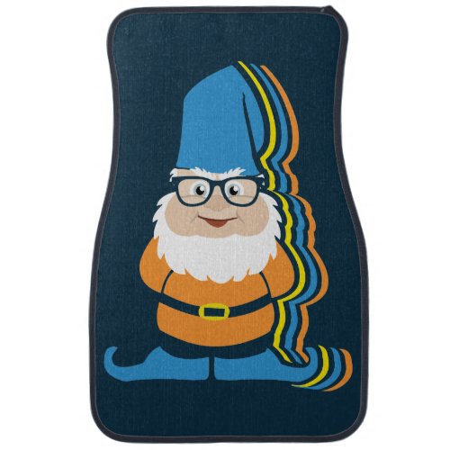 Funky Hipster Garden Gnome Illustration Car Floor Mat