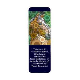 Funky Horse Circles Bubbles Modern Art Label