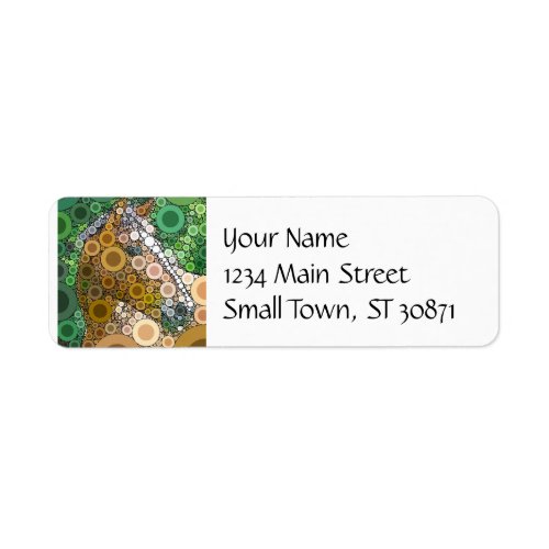 Funky Horse Circles Bubbles Modern Art Label