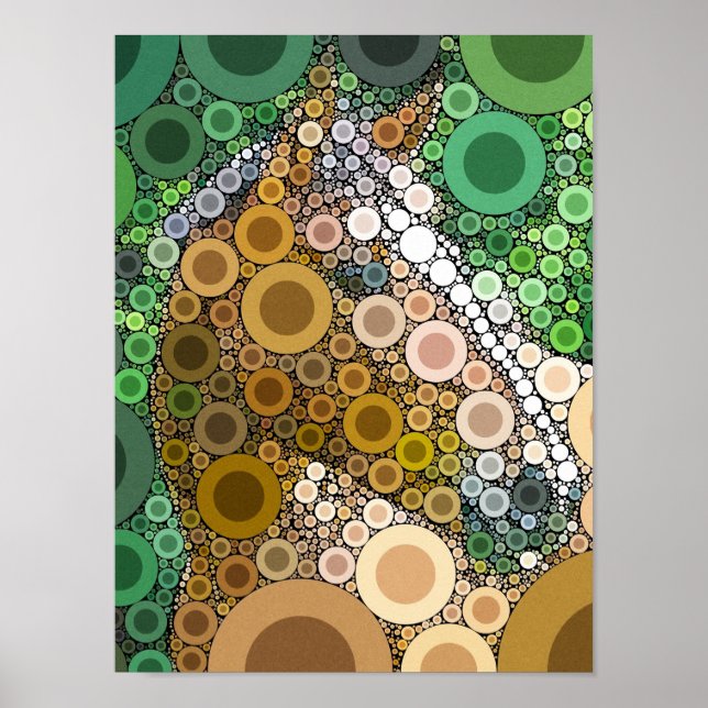 Funky Horse Circles Bubbles Modern Art Poster (Front)