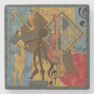 Funky Hot Jazz Marble Stone Coaster