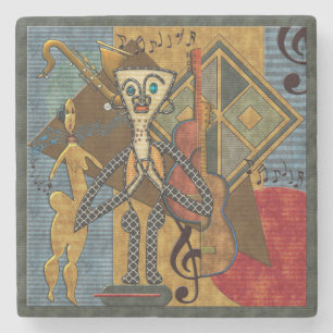 Funky Hot Jazz Marble Stone Coaster