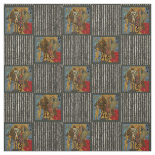 Funky Hot Jazz on Grungy Stripes 58" Cotton Twill Fabric