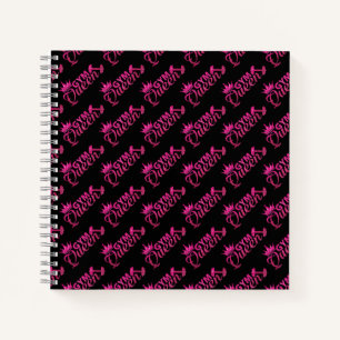 Funky hot pink faux glitter gym queen pattern notebook