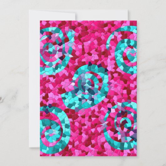 Funky Hot Pink Teal Blue Mosaic Swirls Girly Gifts (Front)