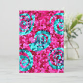Funky Hot Pink Teal Blue Mosaic Swirls Girly Gifts (Standing Front)