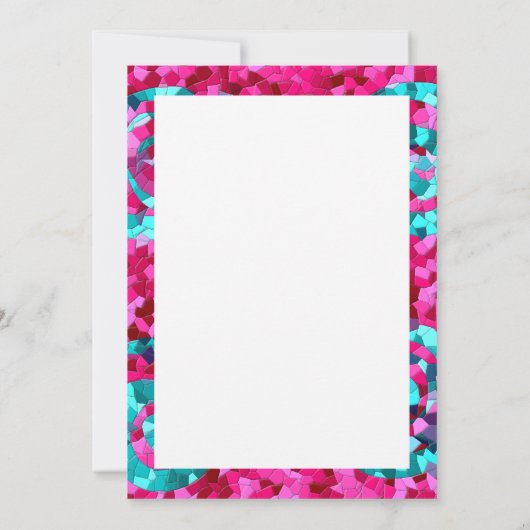 Funky Hot Pink Teal Blue Mosaic Swirls Girly Gifts (Back)