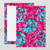 Funky Hot Pink Teal Blue Mosaic Swirls Girly Gifts (Front/Back)
