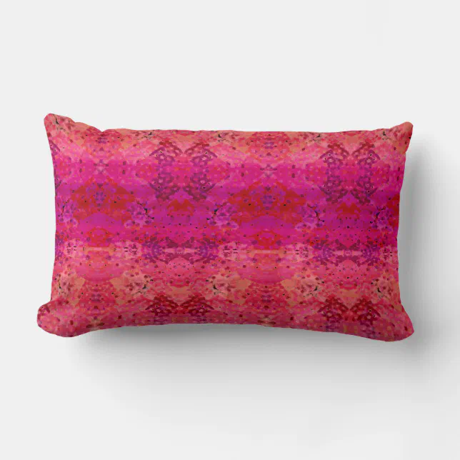 Funky Hots Magenta and Orange (Pillow) Lumbar Pillow Zazzle