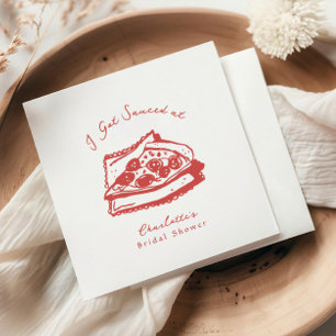 Funky I Got Sauced Pizza Bridal Shower Napkins
