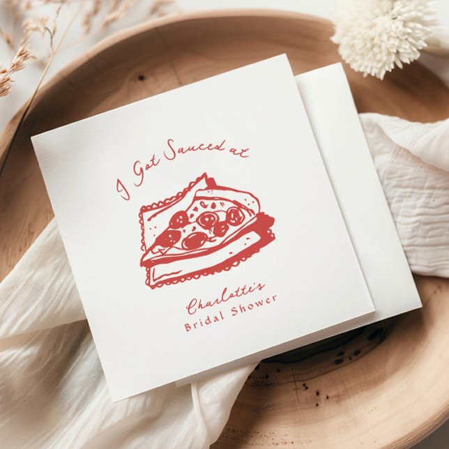 Funky I Got Sauced Pizza Bridal Shower Napkins (Creator Uploaded)