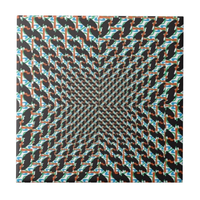 Funky Illusion Ceramic Tile (Front)