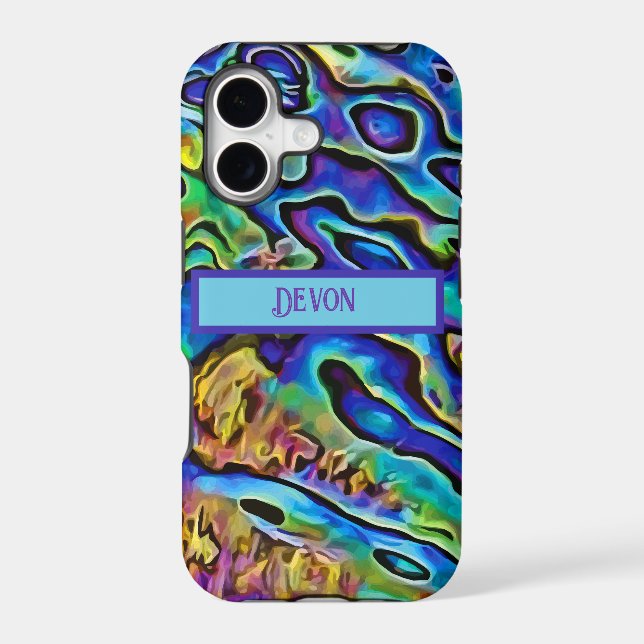 Funky Iridescent Abalone Sea Shell      Iphone Case (Back)