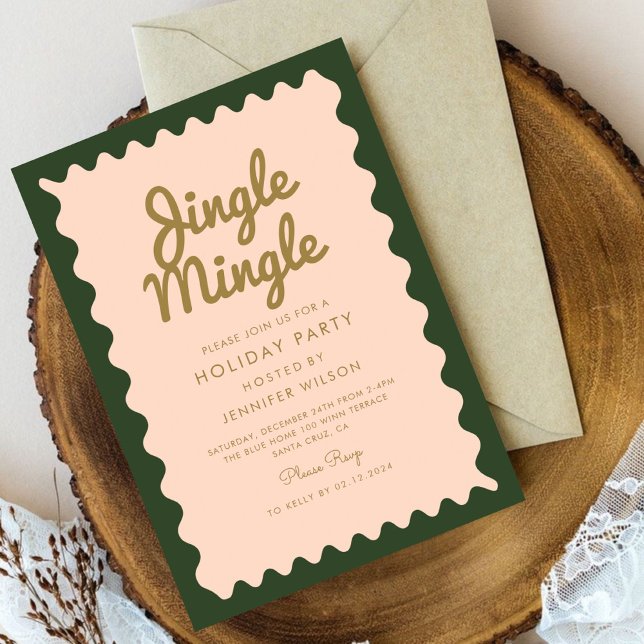 Funky Jingle Mingle Retro Christmas Party   Invitation (Creator Uploaded)