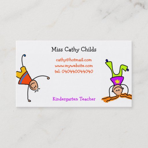 Customizable Funky Kids Business Cards