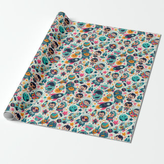 funky Kid's Outer Space pattern Wrapping Paper