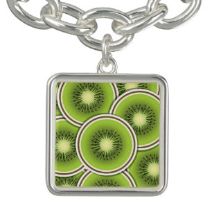 Funky kiwi fruit charm bracelet