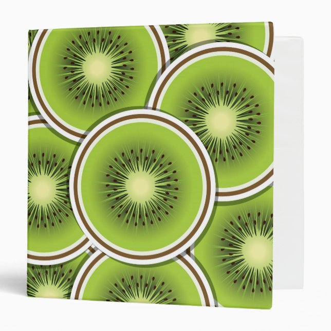 Funky kiwi fruit slices 3 ring binder (Front/Inside)
