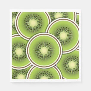 Funky kiwi fruit slices paper napkins