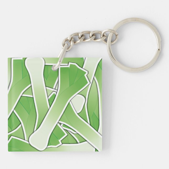 Funky leek keychain (Back)
