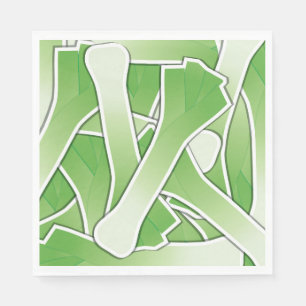 Funky leek paper napkins
