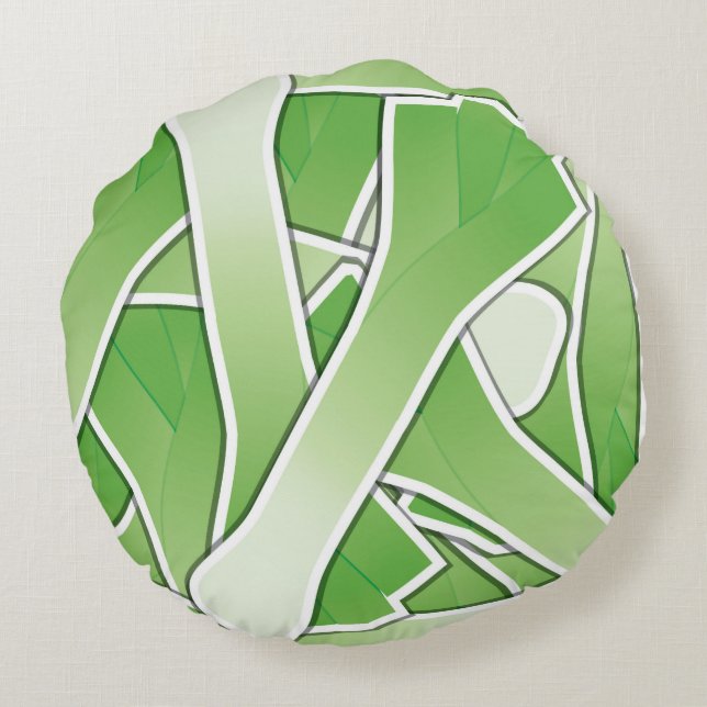 Funky leek round pillow (Back)