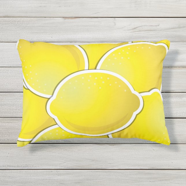 Funky lemon outdoor pillow (Front)