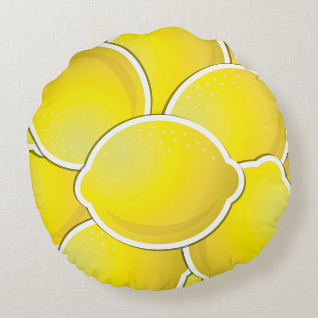 Funky lemon round pillow (Back)