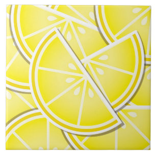 Funky lemon wedges! ceramic tile