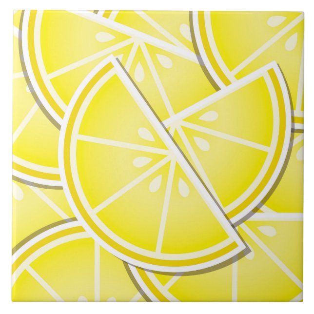 Funky lemon wedges! ceramic tile (Front)