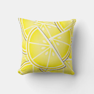 Funky lemon wedges! throw pillow